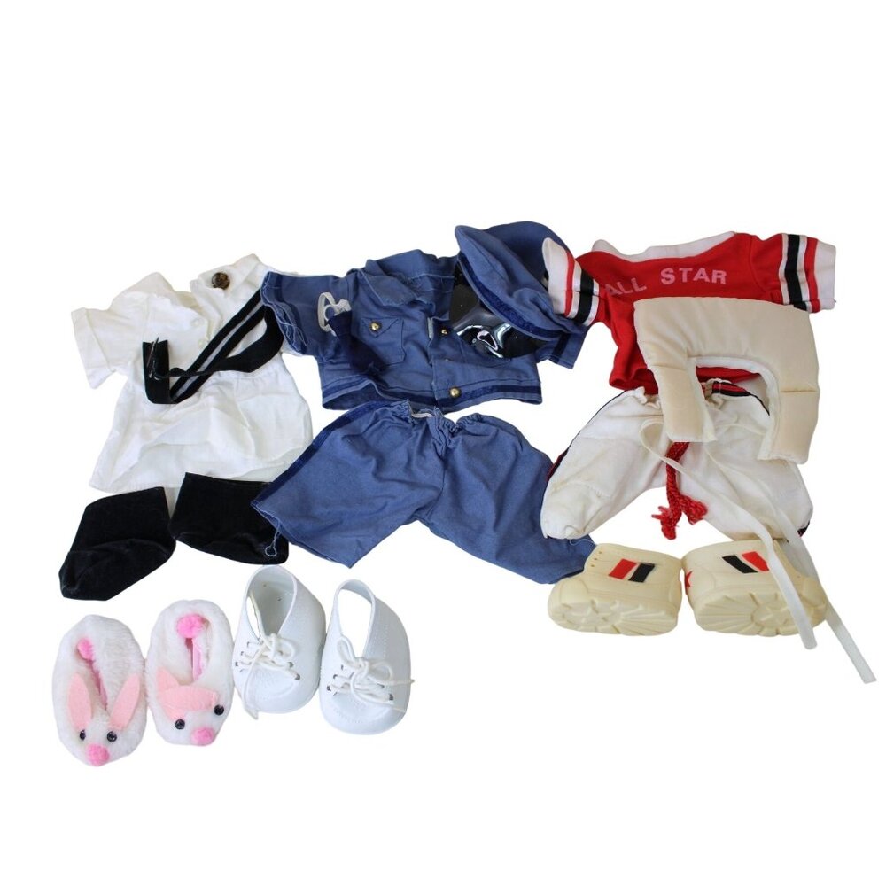 Tender Heart Treasures Vintage Clothing Lot Football Police Bunny Slippers 25919